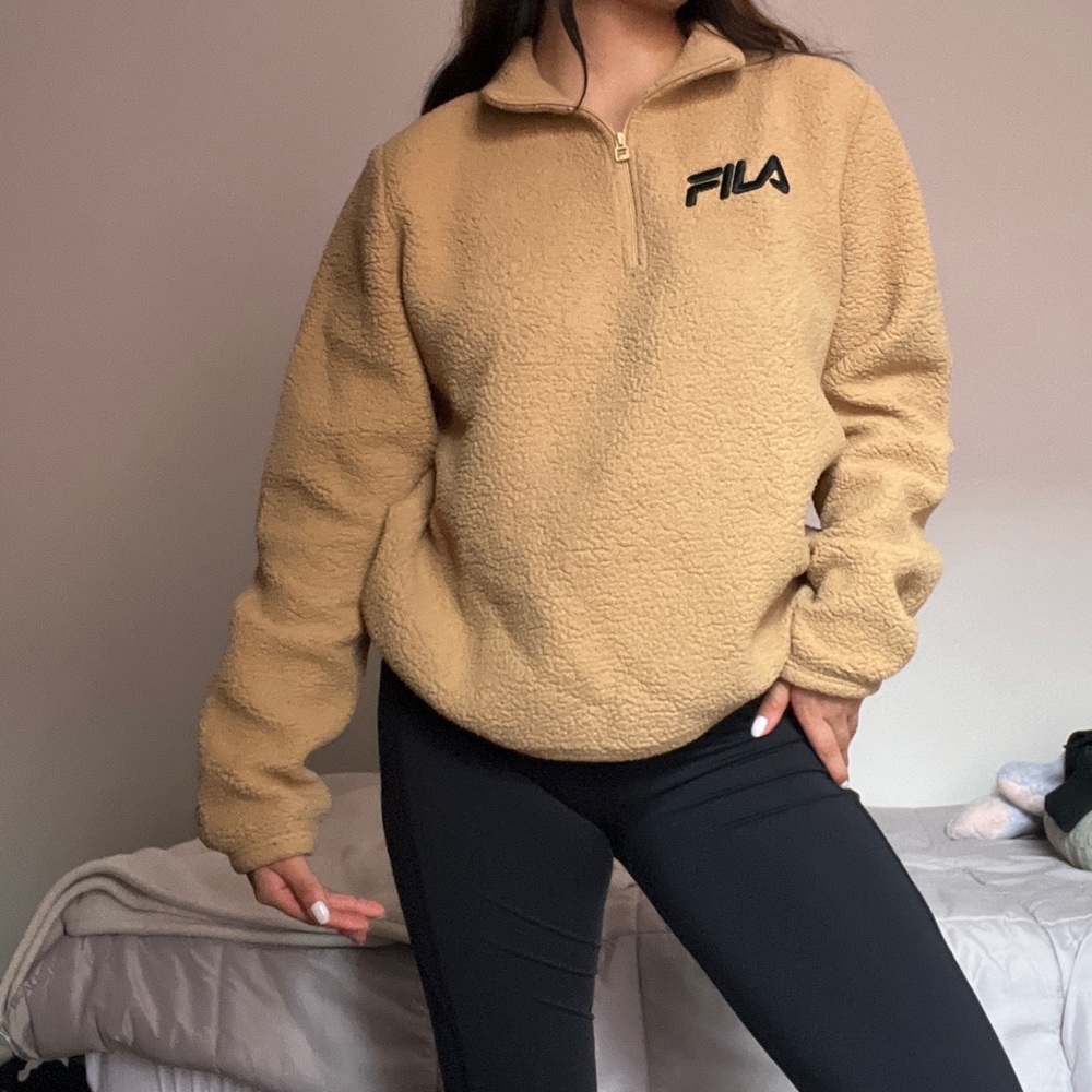 FILA long sleeve collared pullover sweater size medium